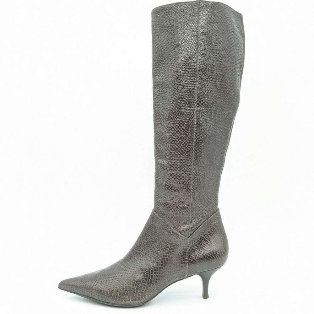 Cole Haan Snake Print Tall Pointed Heeled Boots